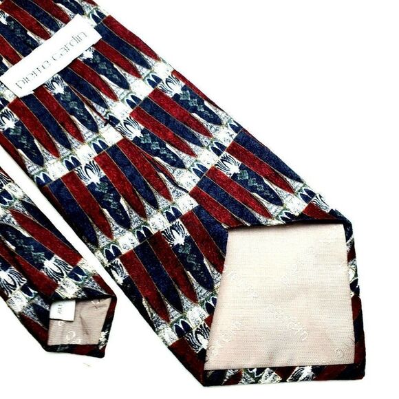 Pierre Cardin Silk Tie Abstract Red Blue Wide Prin - Picture 5 of 6